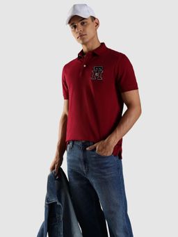 Tommy Hilfiger - Red Solid Regular Fit Polo T-Shirt