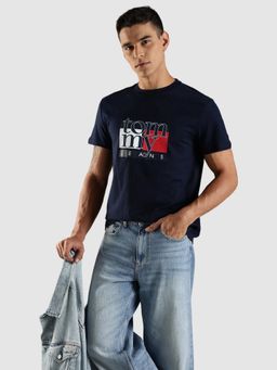 Tommy Hilfiger - Navy Blue Solid Slim Fit T-Shirt