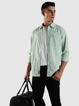 Tommy Hilfiger - Green Stripes Relaxed Fit Shirt