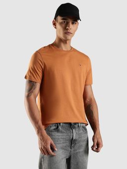 Tommy Hilfiger - Brown Solid Regular Fit T-Shirt