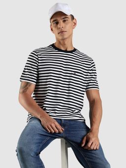 Tommy Hilfiger - Navy Blue Stripes Regular Fit T-Shirt