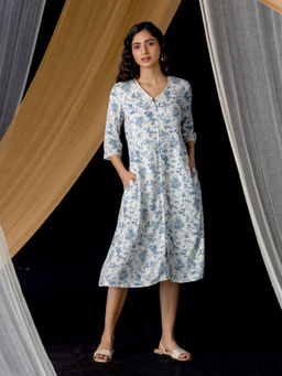 W - Bright Off White Floral Dress