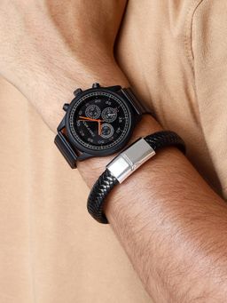 Joker and Witch - Joker & Witch Romulus Black Mens Watch Bracelet Stack (Set of 2) (Medium)