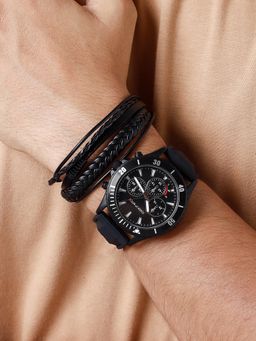 Joker and Witch - Joker & Witch Celer Black Mens Watch Bracelet Stack (Set of 2) (Medium)