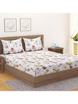 Swayam - Floral 210 Tc Double Bedsheet With 2 Pillow Cover Multi-Color