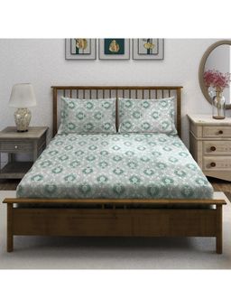 Swayam - Ethnic 210 Tc Double Bedsheet With 2 Pillow Cover Green