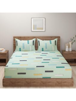 Swayam - Geometric 180 Tc Double Bedsheet With 2 Pillow Cover Multi-Color
