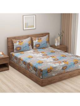 Swayam - Floral 170 Tc Double Bedsheet With 2 Pillow Cover Multi-Color