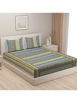 Swayam - Floral 170 Tc Double Bedsheet With 2 Pillow Cover Multi-Color