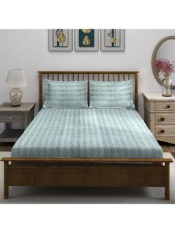 Swayam - Abstract 210 Tc King Bedsheet With 2 Pillow Cover Blue