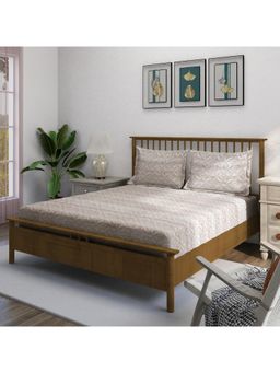 Swayam - Abstract 210 Tc King Bedsheet With 2 Pillow Cover Brown