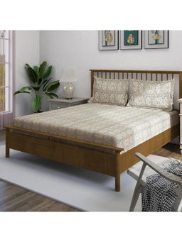 Swayam - Abstract 210 Tc King Bedsheet With 2 Pillow Cover Grey