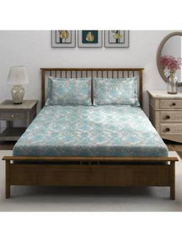 Swayam - Floral 210 Tc King Bedsheet With 2 Pillow Cover Multi-Color