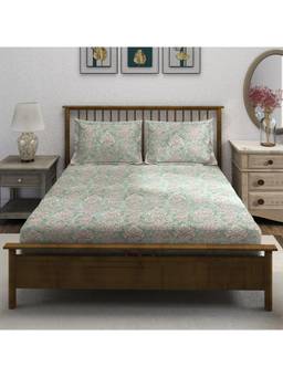 Swayam - Floral 210 Tc King Bedsheet With 2 Pillow Cover Multi-Color