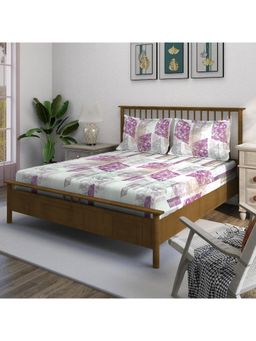 Swayam - Abstract 210 Tc King Bedsheet With 2 Pillow Cover Purple