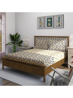 Swayam - Ethnic 210 Tc King Bedsheet With 2 Pillow Cover Beige