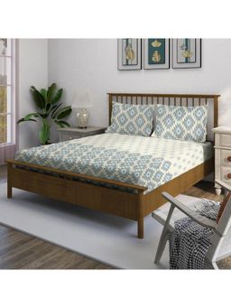 Swayam - Abstract 210 Tc King Bedsheet With 2 Pillow Cover Beige