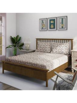 Swayam - Ethnic 210 Tc King Bedsheet With 2 Pillow Cover Brown