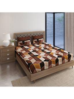 Swayam - Floral 170 Tc King Bedsheet With 2 Pillow Cover Multi-Color