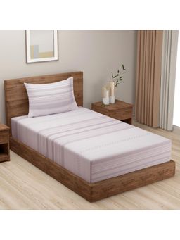 Swayam - Solid-Plain 210 Tc Single Bedsheet With Pillow Cover Off White