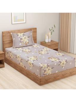 Swayam - Floral 170 Tc Single Bedsheet With Pillow Cover Multi-Color