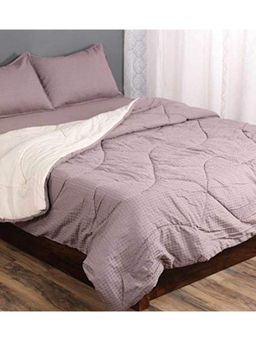 Saral Home - Waffle Cotton Solid Queen Size Quilt Grey