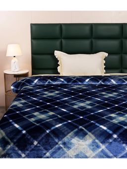 Saral Home - SCOTT light weight Cloudy Mink Silky-Soft Quilt-Blanket all Seasons, Blue