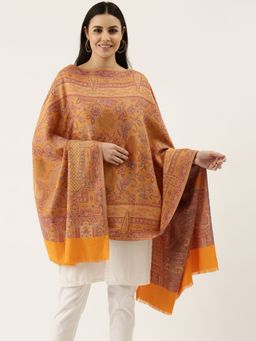 Pashmoda - Women Yellow Crystal Work Jamawar Stole