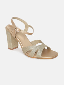 Marc Loire - Women Gold Embellished Casual Heeled Sandals
