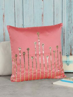 India Circus by Krsnaa Mehta - Coral Embellished Cushion Cover