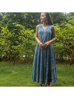House of Ekam - Leher Indigo Wave Dress