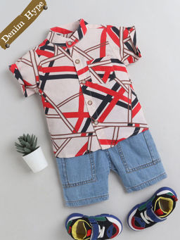 Hopscotch - 2-Piece Shirt and Denim Shorts