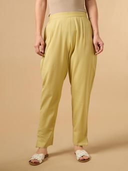 COTTONS DAILY - Golden Yellow Cotton Straight Pant