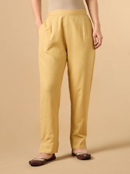COTTONS DAILY - Beige Cotton Straight Pant