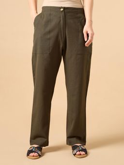 COTTONS DAILY - Dark Brown Cotton Smart Pant