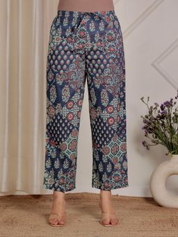 ARAMYA - Blue Soft Cotton Pant for Women