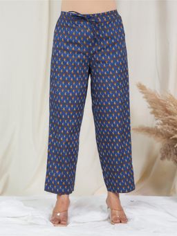 ARAMYA - Blue Soft Cotton Pant for Women