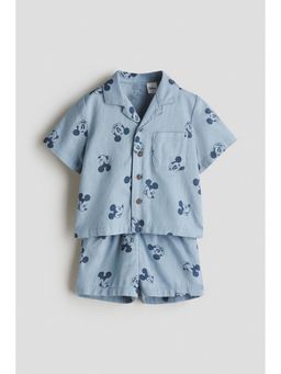 H&M - Boys Blue 2-Piece Printed Cotton Set
