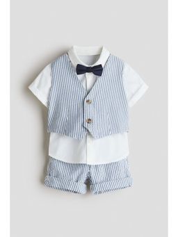 H&M - Boys Blue 4-Piece Linen-Blend Dressy Set