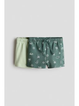 H&M - Boys Green 2-Pack Sweatshorts