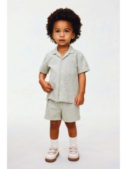 H&M - Boys Green 2-Piece Cotton Seersucker Set