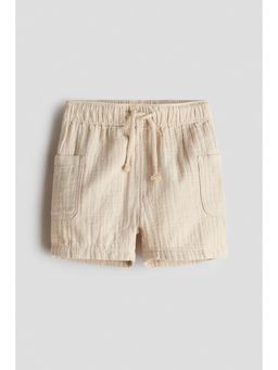 H&M - Boys Beige Cotton Muslin Shorts