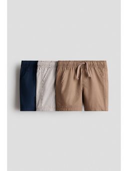 H&M - Boys Brown 3-Pack Cotton Shorts