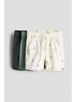 H&M - Boys Green 3-Pack Cotton Shorts