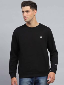 Rock.it - From House Of Mens Black Solid Round Neck Full Sleeve Sweatshirt