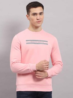 Monte Carlo - Mens Pink Printed Round Neck Full Sleeve Sweatshirt