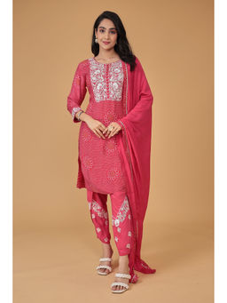 Zari Jaipur - Womens Embroidery Kurta with Dhoti and Dupatta (Set of 3)