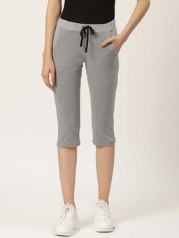 Femea - Grey Printed Slim Fit Capri
