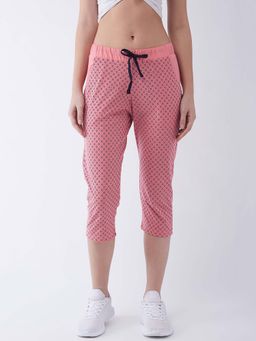 Femea - Pink Printed Slim Fit Capri