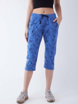 Femea - Blue Printed Slim Fit Capri